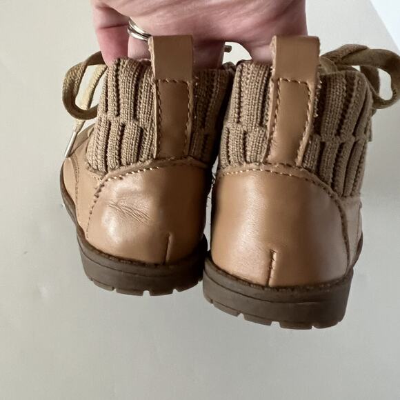 Consciously Baby Leather Knit Combat Boots - Picture 4 of 11